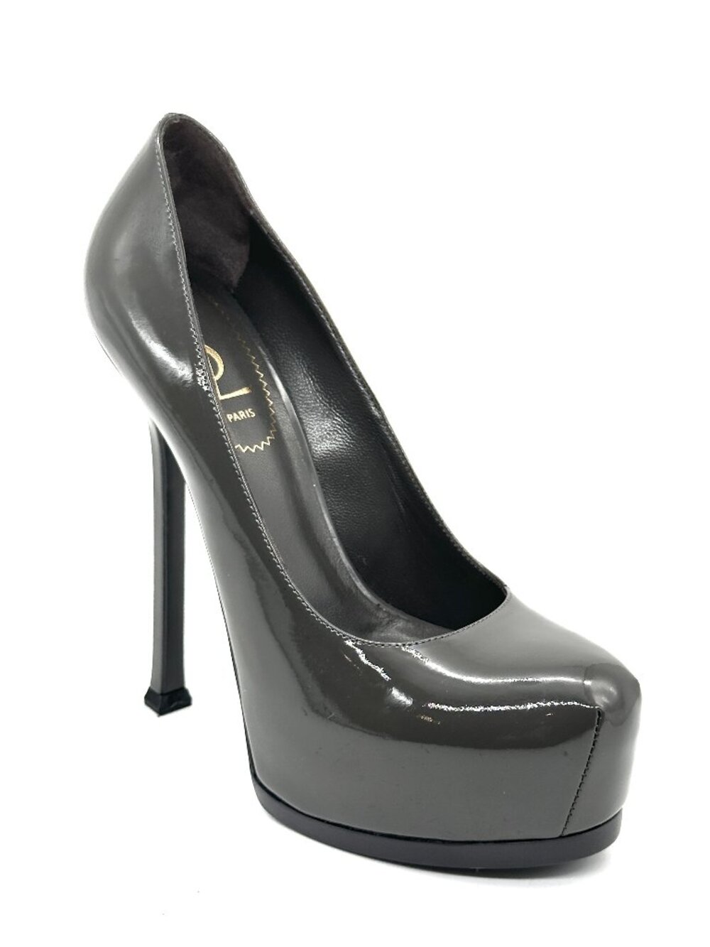 YSL Yves Saint Laurent Tribtoo 105 Patent Platform Pumps Heels Shoes - Picture 8 of 16